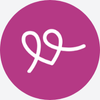 Logo rosa con disegnato un cuore stilizzato